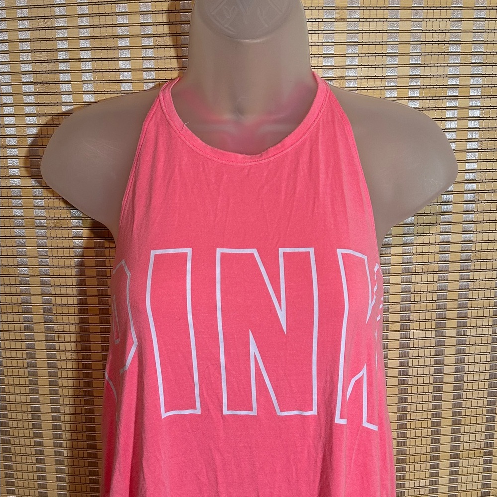 PINK Victoria's Secret Hot Pink Oversized Racerback Super Soft Tank Top Small S - Picture 2 of 15